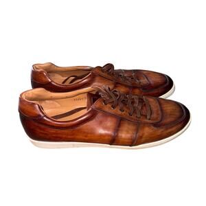 Magnanni Bobbie Cognac Tabacco Brown Leather Low Sneakers